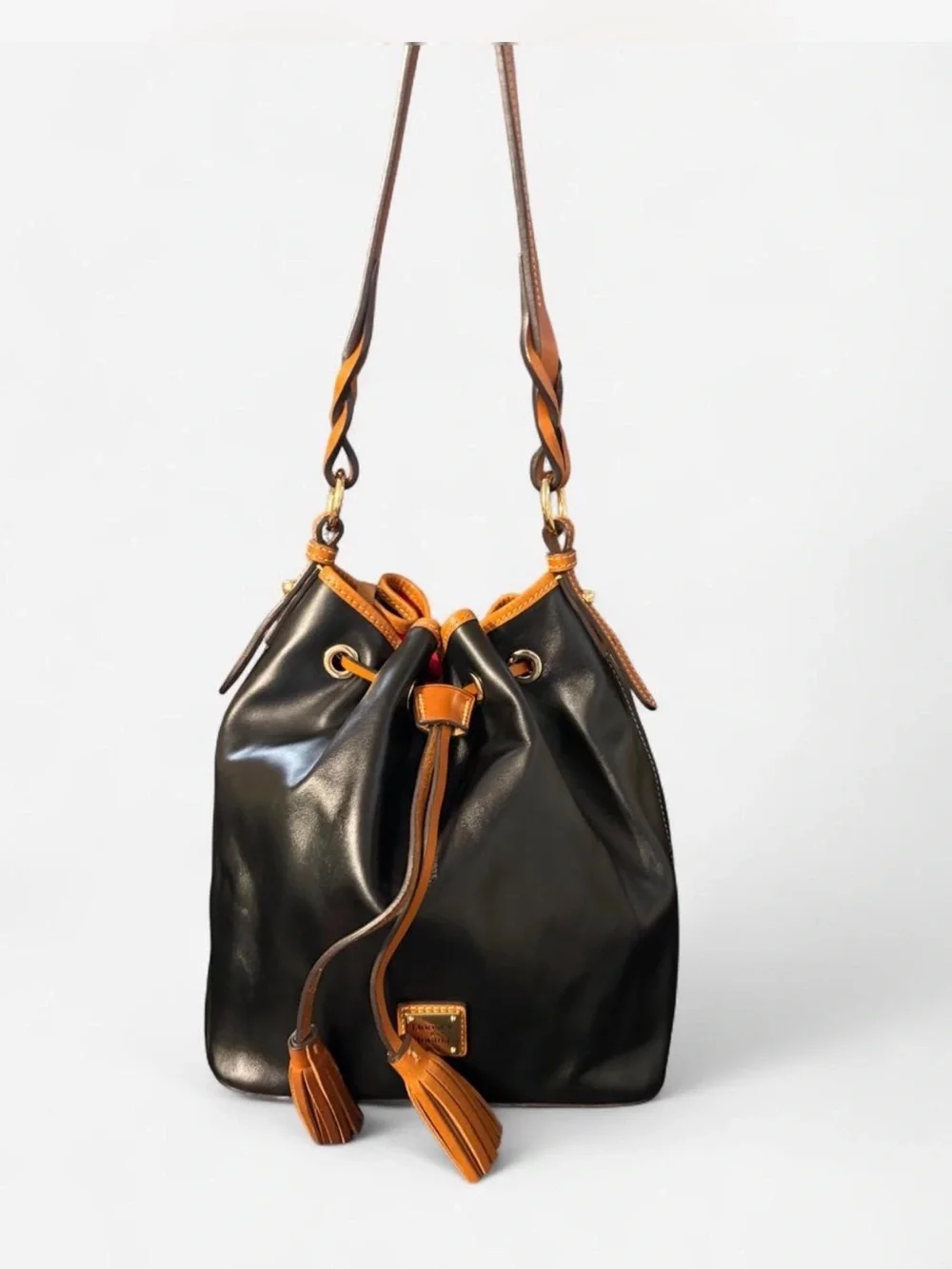 Dooney & Bourke Wexford Tasha Black Leather Bucket Bag